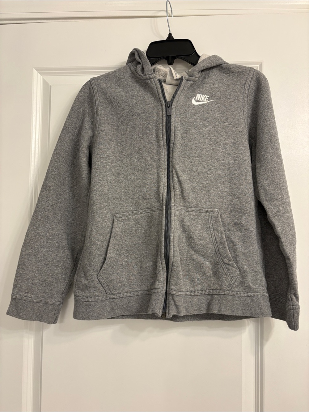 Nike Gray Kids Full-Zip Hooded Fleece Jacket